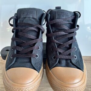 Converse Black and Tan High-Top Sneakers